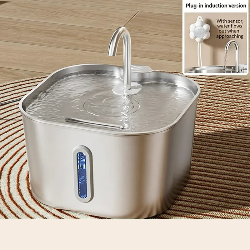 2.2L Stainless Steel Pet Water Fountain with Filter
