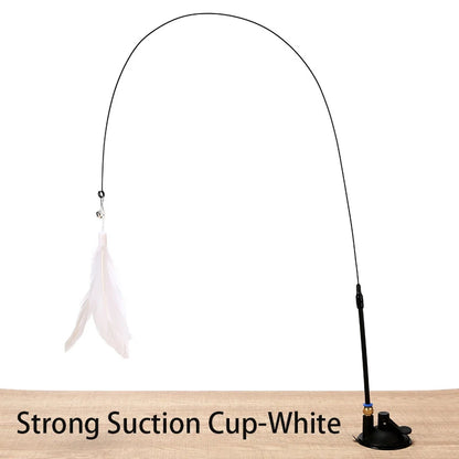 Interactive Cat Wand Toy with Suction Cup Base