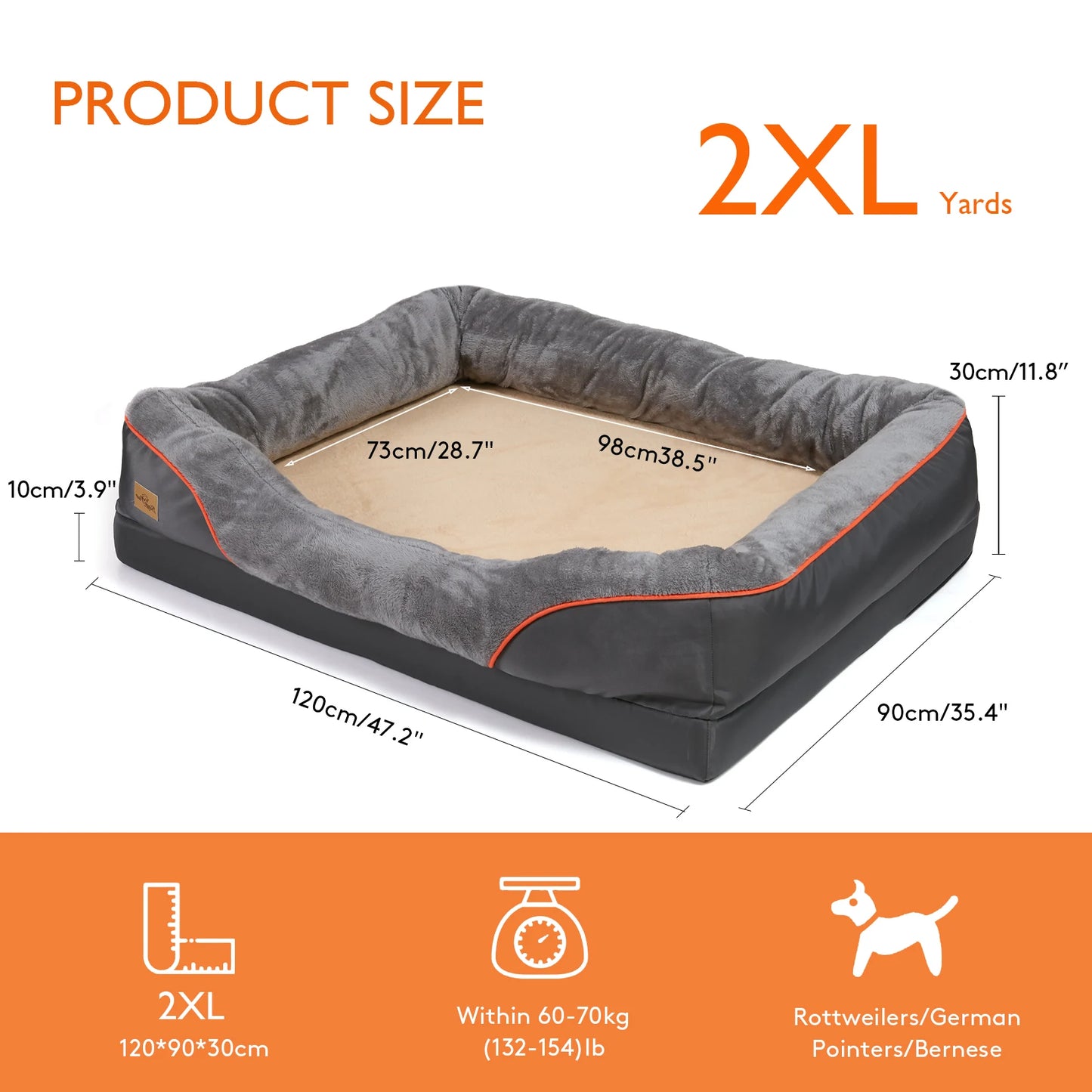 Elevated Dog Bed with Waterproof Cover for Large Dogs