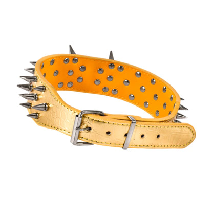 Spiked Dog Collar with Adjustable PU Leather Strap