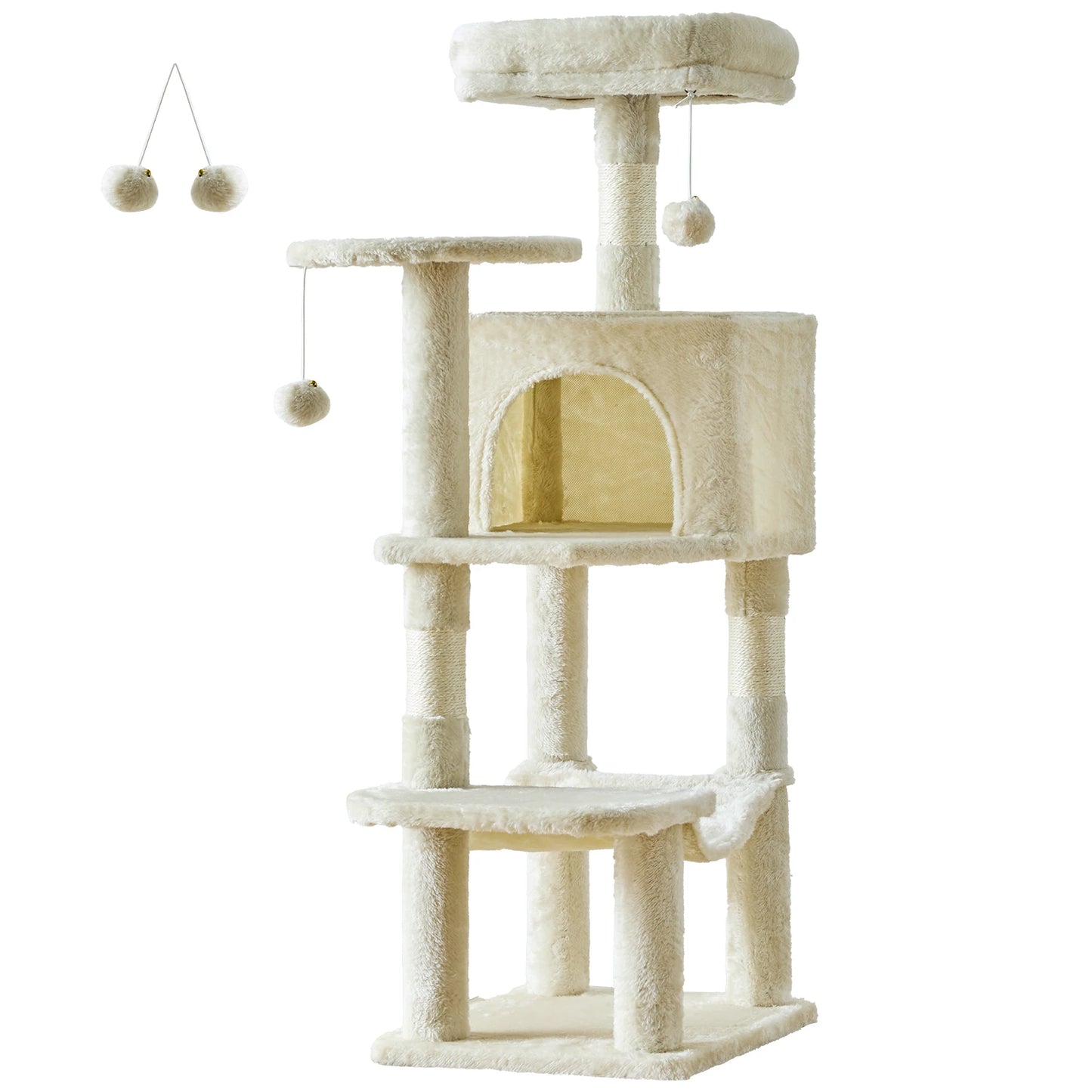 JHK 44-Inch Multi-Level Cat Tree with Condo & Hammock
