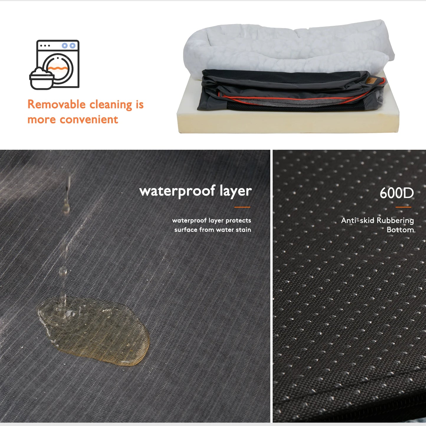Elevated Dog Bed with Waterproof Cover for Large Dogs