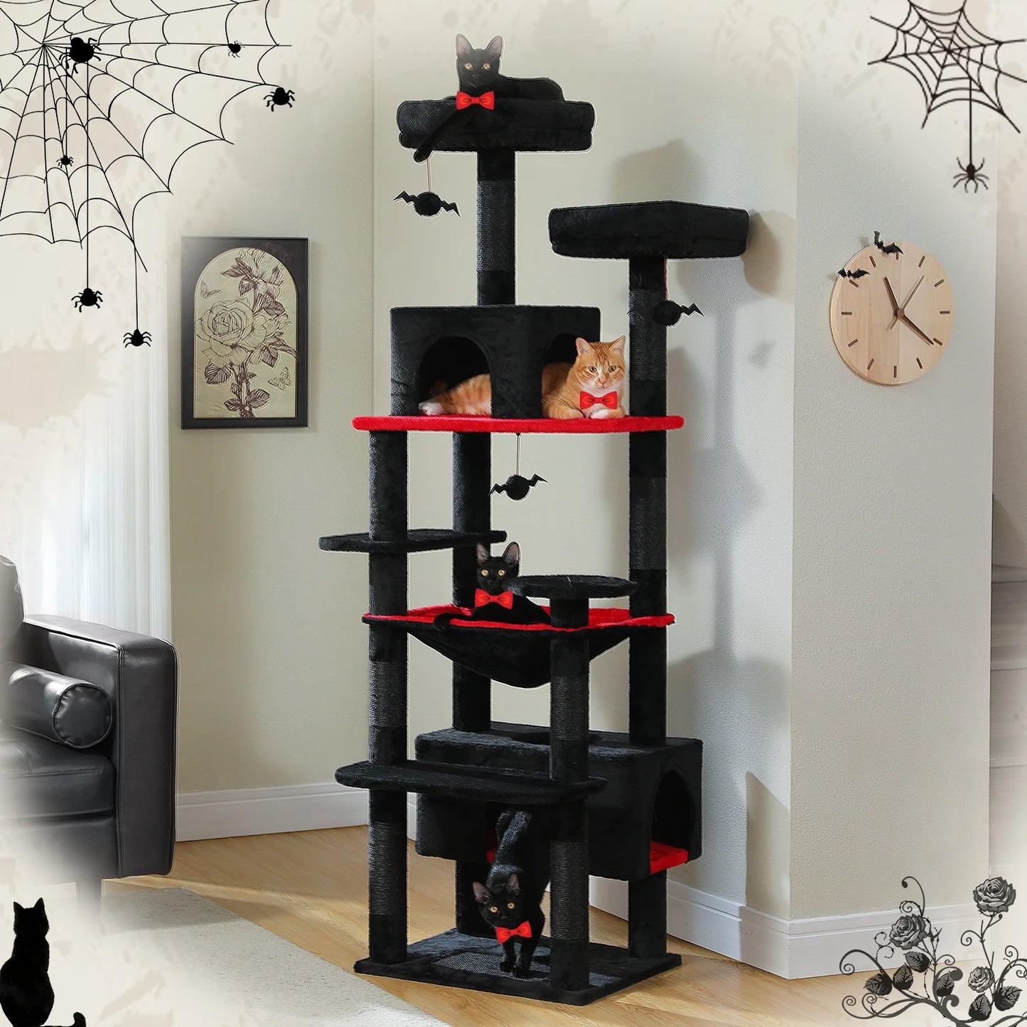 PAWZ Road Multi-Level Cat Tree Tower with Condo & Hammock