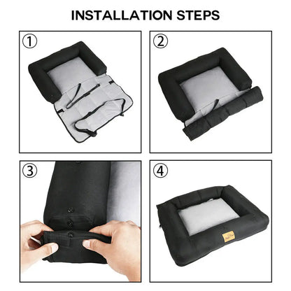Waterproof Dog Car Seat Bed with Removable Pad
