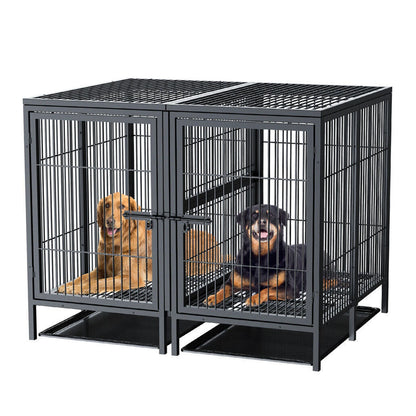 Heavy-Duty Metal Dog Crate with Removable Tray