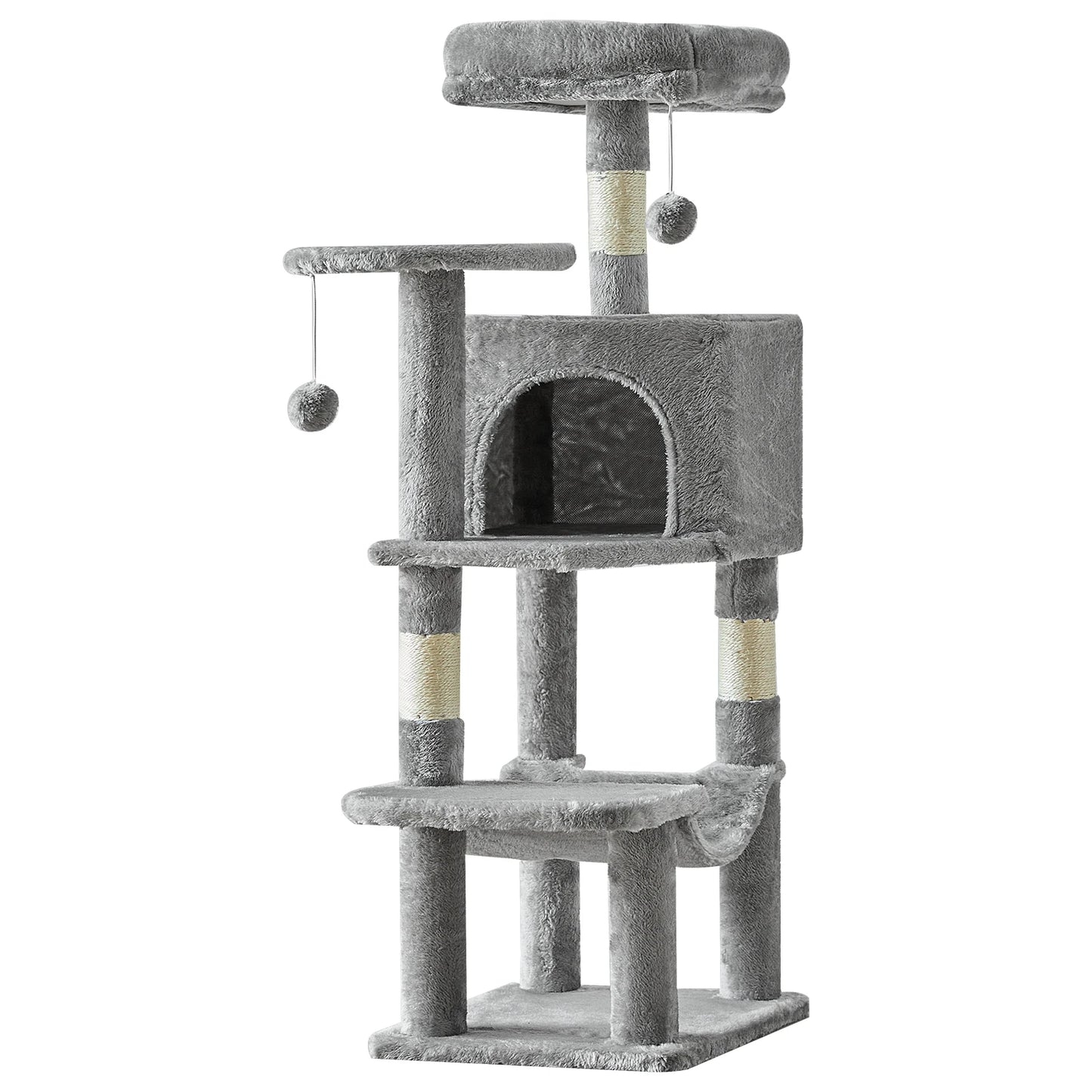 JHK 44-Inch Multi-Level Cat Tree with Condo & Hammock