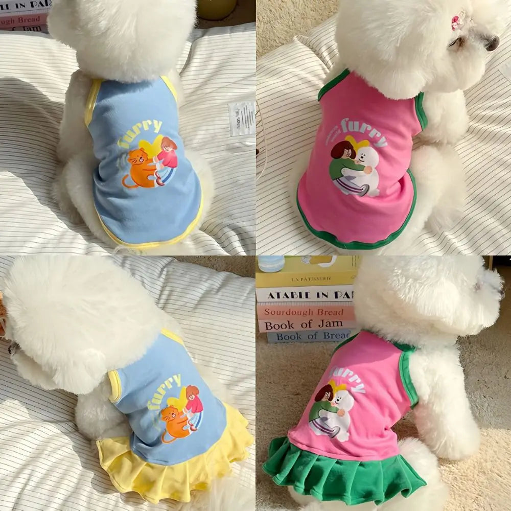 Breathable Pet Vest and Dress Set for Small Dogs
