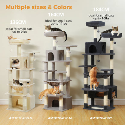 PAWZ Road Multi-Level Cat Tree Tower with Condo & Hammock
