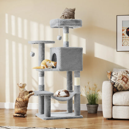 JHK 44-Inch Multi-Level Cat Tree with Condo & Hammock