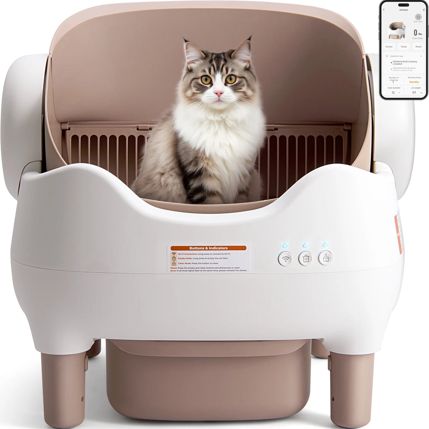Lunapurr Smart Self-Cleaning Cat Litter Box with App Control