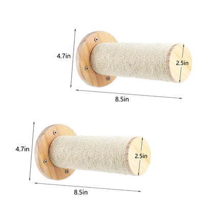 PETRAVEL Wall-Mounted Cat Climbing Shelf with Sisal Steps