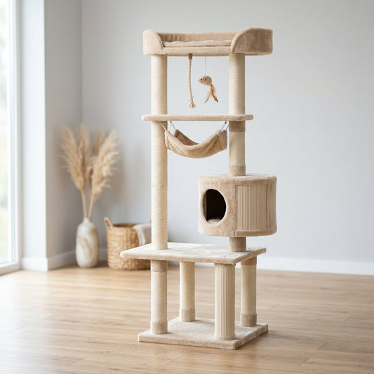JHK 44-Inch Multi-Level Cat Tree with Condo & Hammock main thumbnail